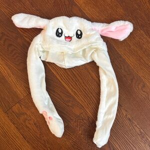 Adorable White and Pink Bunny Ear Hat for Kids